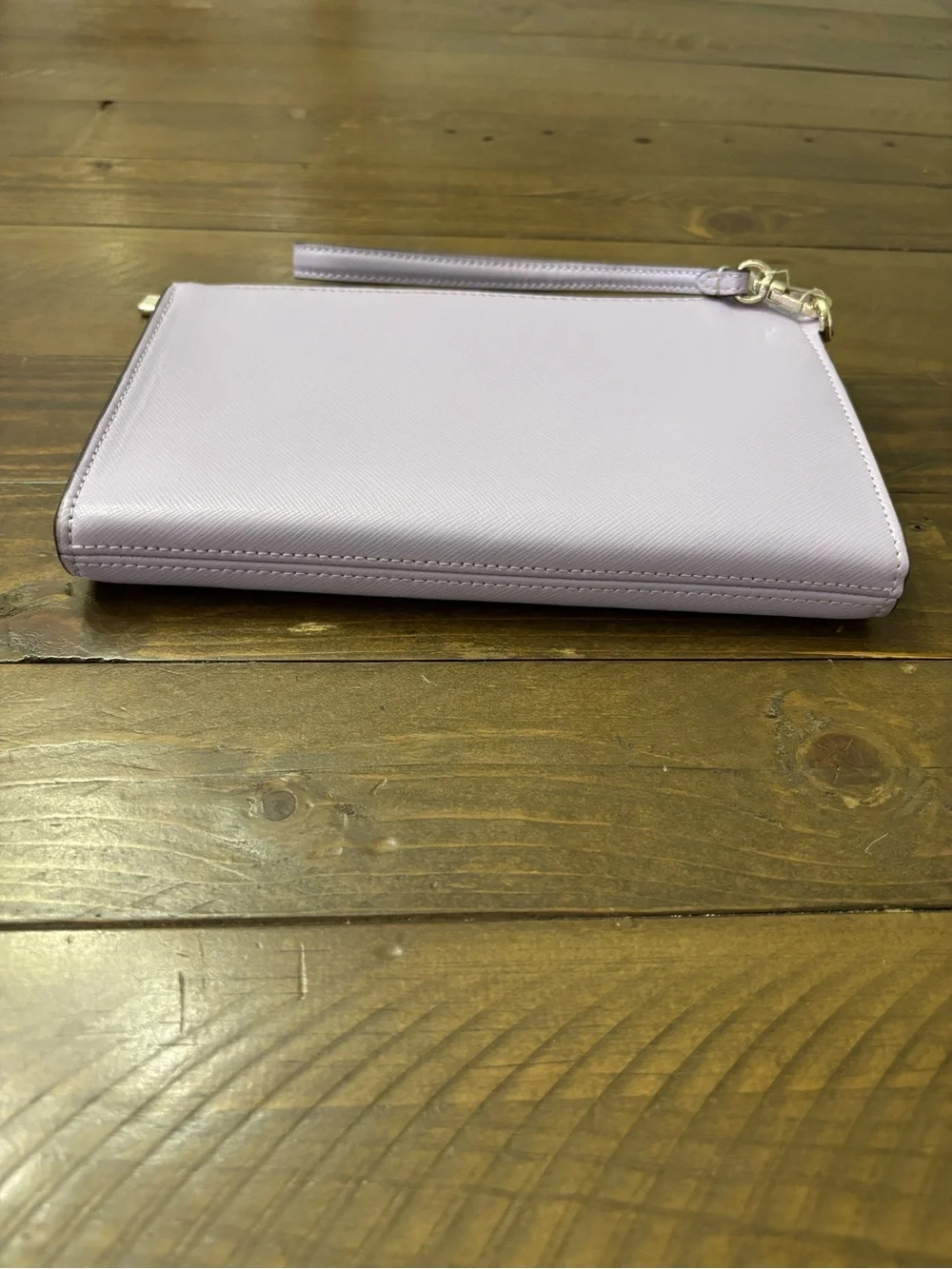 Kate Spade Lavender Zip Wristlet Clutch with Gold Hardware
